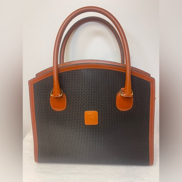 Bally Handbags - Bally Signature Leather Brown and Black Handbag Made In Italy Unbranded Dust Bag